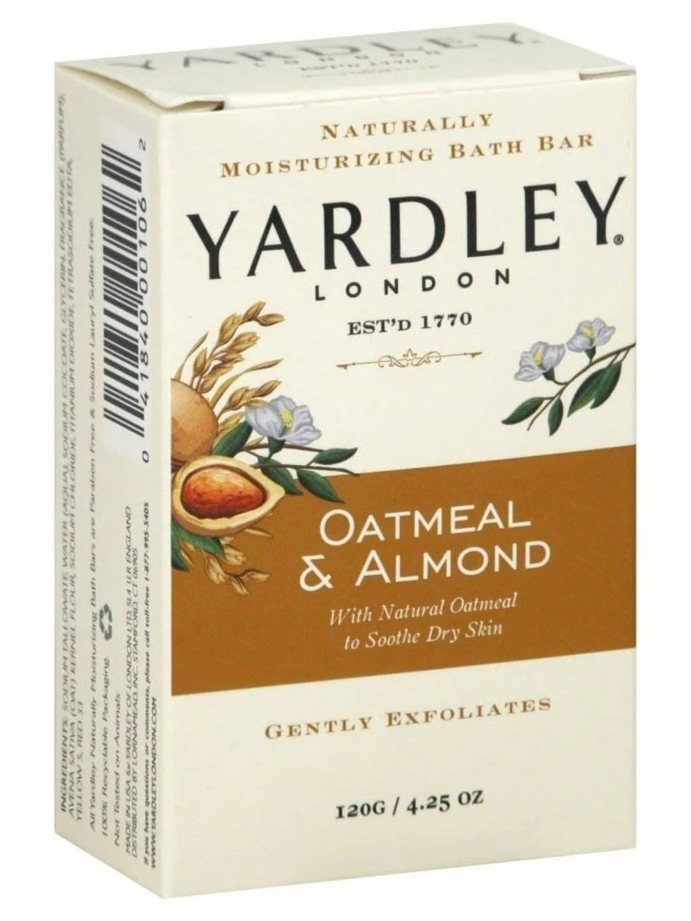 Yardley Of London Oatmeal and Almond Nourishing Bath Bar Luxury Beauty Soap 2 Pk